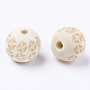 Unfinished Natural Wood European Beads WOOD-S057-021B-2