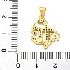 Rack Plating Brass Micro Pave Clear Cubic Zirconia Pendants KK-Z063-35G-3