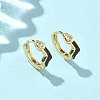 Brass Micro Pave Clear Cubic Zirconia Hoop Earrings EJEW-A132-12G-2
