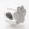 Brass Micro Pave Cubic Zirconia European Beads ZIRC-T002-101-4