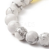 4Pcs 4 Color Natural Howlite Round Beaded Stretch Bracelets Set BJEW-TA00235-7