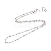 Rhodium Plated 925 Sterling Silver Ball Link Chain Necklaces NJEW-N054-16P-1