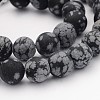 Natural Snowflake Obsidian Gemstone Beads G-J338-03-12mm-1