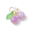 6Pcs 6 Colors Natural Malaysia Jade & White Jade & Topaz Jade & Green Jade & Yellow Jade Pendants PALLOY-JF03252-4