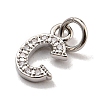 Initial Letter Brass with Cubic Zirconia Charms KK-Q814-26C-P-2