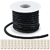 5 Yards Rhinestone Synthetic Rubber Cords OCOR-SP0001-33C-1
