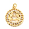 Brass Micro Pave Clear Cubic Zirconia Pendants KK-U007-01G-01-1