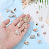 20Pcs 10 Styles Electroplated Natural Mixed Shell Pendants BSHE-GA0001-05-3