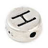 925 Sterling Silver Flat Round with Letter Beads LS-STER-G044-01AS-H-2