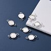 201 Stainless Steel Cabochon Connector Settings STAS-F191-15S-A-4