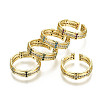 Brass Micro Pave Cubic Zirconia Cuff Rings RJEW-T016-10G-NF-1
