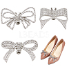 6Pcs 3 Styles Bowknot Alloy Rhinestone Shoe Decorations FIND-CP0002-22A-1