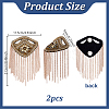 2Pcs Brass & Glass Tassel Epaulettes AJEW-GA0009-97-2