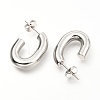 Tarnish Resistant 201 Stainless Steel Half Hoop Earrings EJEW-C501-16P-A-2