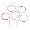 6Pcs Glass Seed & Brass Beaded Stretch Bracelets Set BJEW-JB09538-05-3