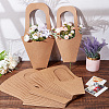  24Pcs 2 Styles Portable Kraft Paper Flower Gift Bags CARB-NB0001-10-4