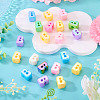 20Pcs UV Plating Opaque Acrylic European Beads OACR-TADJ0001-16B-4
