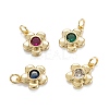 Brass Cubic Zirconia Charms KK-G399-06-1