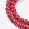 1 Strand Dyed Crimson Round Synthetic Turquoise Beads Strands X-TURQ-G106-6mm-02H-2