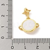 Rack Plating Brass Clear Cubic Zirconia Synthetic Shell Pendants KK-S380-13G-3