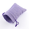 Polyester Imitation Burlap Packing Pouches Drawstring Bags X-ABAG-R005-14x10-03-2