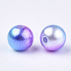 Rainbow ABS Plastic Imitation Pearl Beads X1-OACR-Q174-10mm-06-2