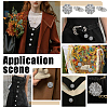 20Pcs Flower Zinc Alloy & Rhinestone & Glass Rivets BUTT-NB0001-84D-6