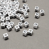 Large Hole Acrylic Letter European Beads SACR-Q103-6mm-01U-1