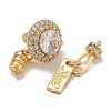 Brass Micro Pave Clear Cubic Zirconia Fold Over Clasps KK-U037-24G-03-2