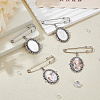 Alloy Oval Tray Brooch Base Settings JEWB-DC00007-4