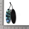 2Pcs Natural Abalone Shell/Paua Shell Pendants SHEL-A005-01G-3