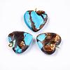 Assembled Bronzite and Synthetic Turquoise Pendants X-G-T111-04C-2