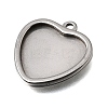 304 Stainless Steel Pendant Cabochon Settings STAS-F365-01C-P-2