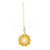 Cat Eye Flower Pendant Decorations HJEW-TA00419-01-1