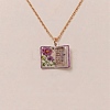 Brass Enamel Book Pendant Necklaces for Women KK-CBAF5B9-01G-09-1