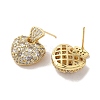 Brass Micro Pave Cubic Zirconia Earrings for Women EJEW-E301-08G-2
