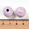 Easter Theme Printed Wood Beads WOOD-T032-22R-3