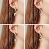 Clear Cubic Zirconia Sun Drop Huggie Hoop Earrings EJEW-SW00005-08-5