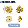 6Pcs Rose Flower Alloy Lapel Pin Backs for Backpack Clothes JEWB-FH0002-97G-2