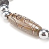 2Pcs 2 Style Mala Bead Bracelets Set with Tibetan Agate Dzi Beads BJEW-JB08020-04-6