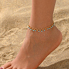 Bohemian Plastic Beads Brass Circle Link Chain Anklets for Beach Vacation Summer Foot Jewelry VQ8618-4