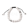 8mm Round Natural Howlite Braided Bead Bracelets BJEW-C067-01B-08-2