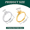8Pcs 2 Colors Adjustable Brass Ring Components KK-WR0001-85-2