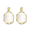 Brass Pave Shell Pendants KK-I708-13E-G-1