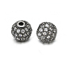 Round Brass Micro Pave Cubic Zirconia Beads ZIRC-N016-01B-8mm-1