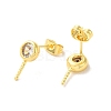 Brass Micro Pave Cubic Zirconia Studs Earrings Findings EJEW-H128-02G-2