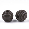 Painted Natural Wood Beehive Beads WOOD-S049-04A-01-2