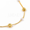 Brass Handmade Beaded Chain Bracelets NJEW-JN02947-2
