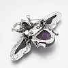 Natural Amethyst Brooches/Pendants G-S353-08J-3