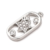Brass Micro Pave Clear Cubic Zirconia Pendants KK-H294-03P-2